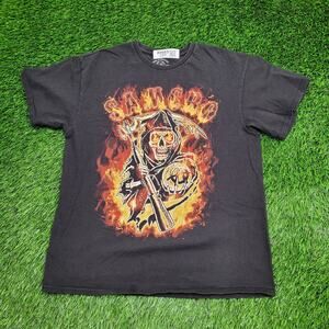Sons-Of-Anarchy Shirt Large 21x26 Fire Burning Grimreaper